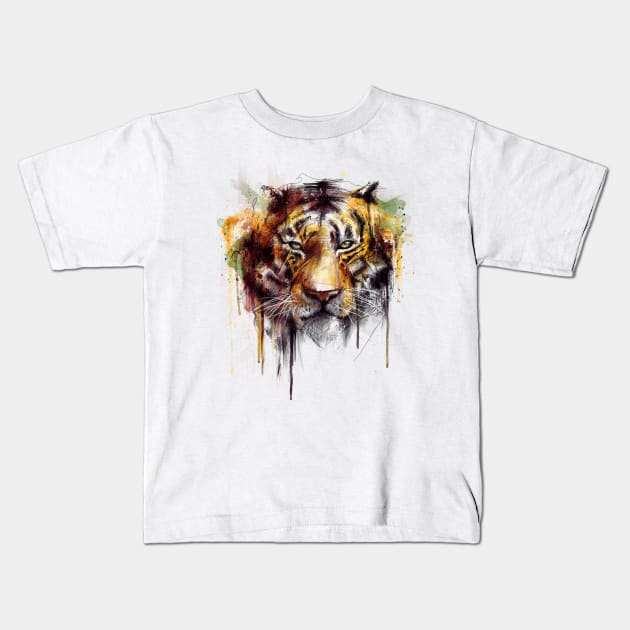 alpha tiger Kids T-Shirt by Cyberframe